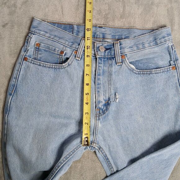 Levis 505 Jeans Mens 31x34 (Fits 30x32) Blue Classic Light Wash Denim Skater Y2k - Picture 10 of 13